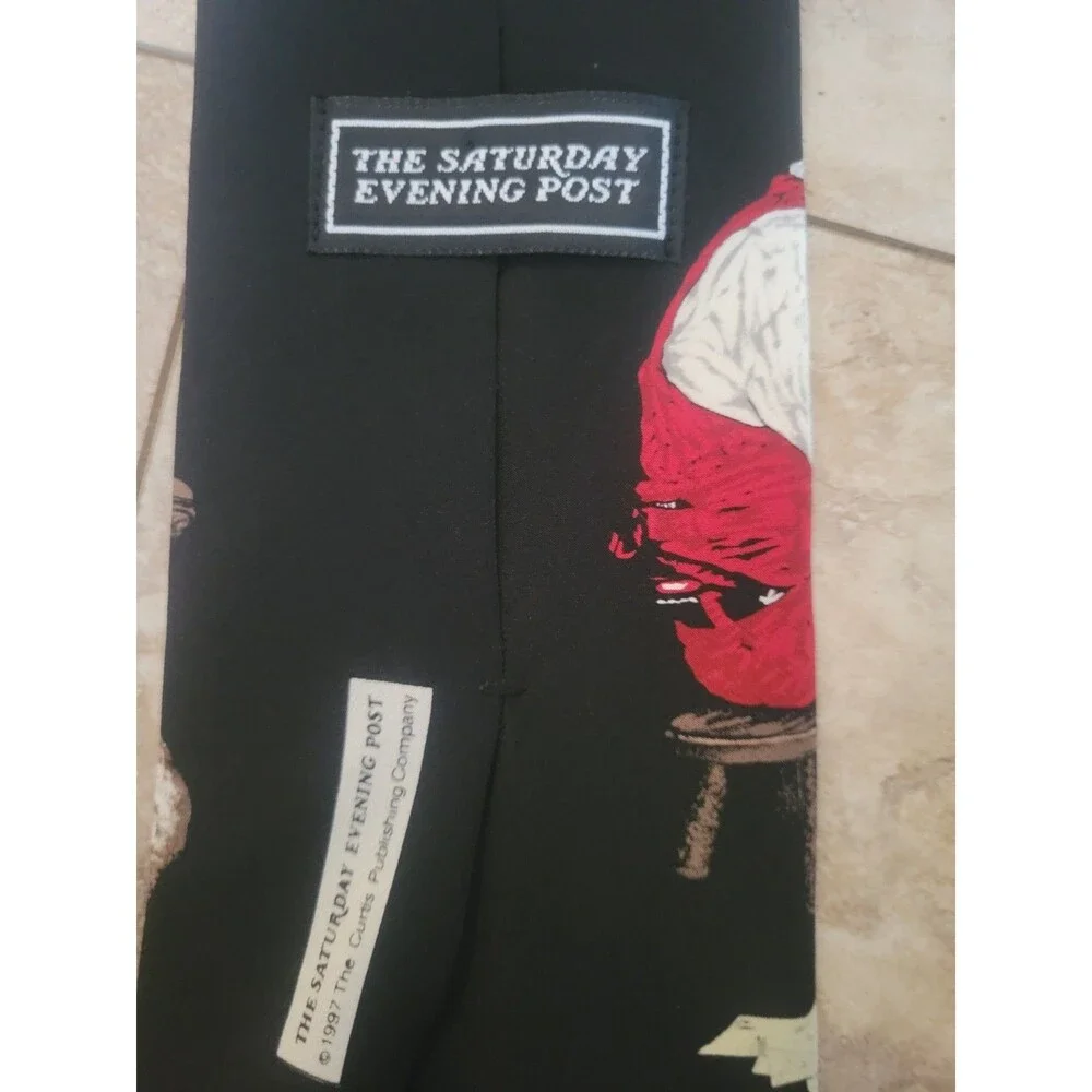 Christmas Saturday Evening Post Holiday Santa Computer Elves Tie